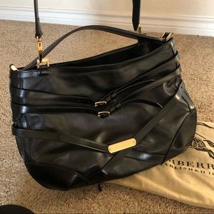 AUTHENTIC BURBERRY Leather Bridle Dutton Hobo Bag